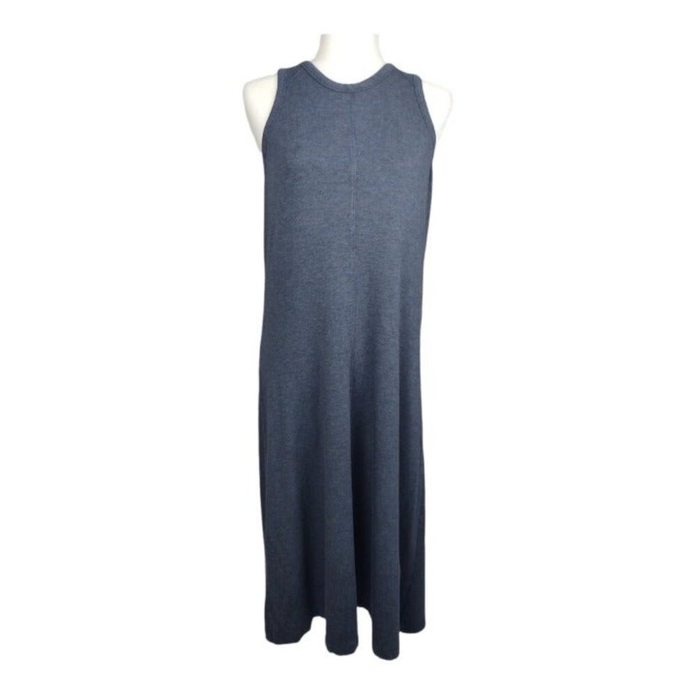 Lou & Grey Sleeveless Knit Midi Dress Size Large Blue-Grey
